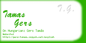 tamas gers business card